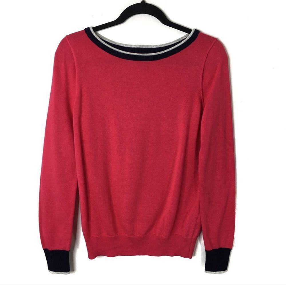 Gap Crew Neck Sweater‎ Pink With Navy Size Small